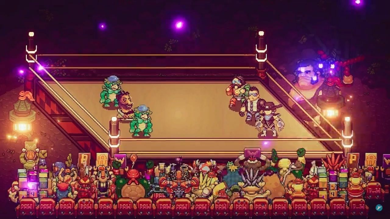 A look at one of the battles in WrestleQuest's RPG system